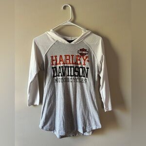 Greenville SC Harley Shirt - 3 quarter sleeve with hood